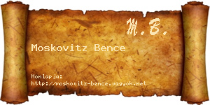 Moskovitz Bence névjegykártya